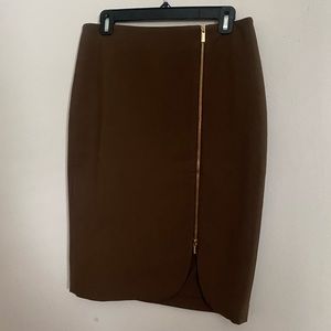 Ann Taylor Pencil Skirt - Gold Zipper Sz 8